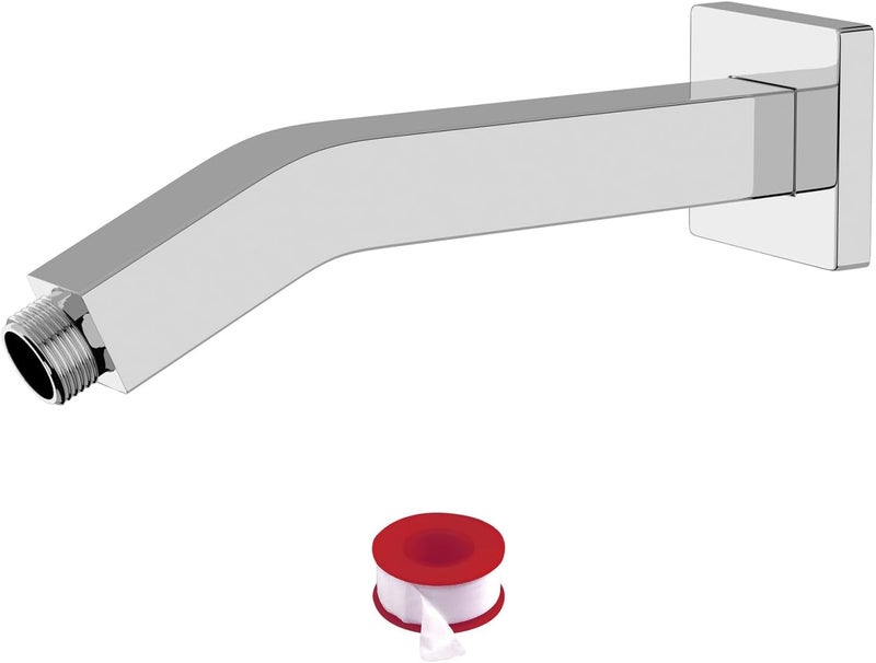 Lordear 6 Inch Shower Arm Extension Chrome Polished Square Wall Mounted Stainless Steel Extender Arm for Fixed Shower Head - Image 1